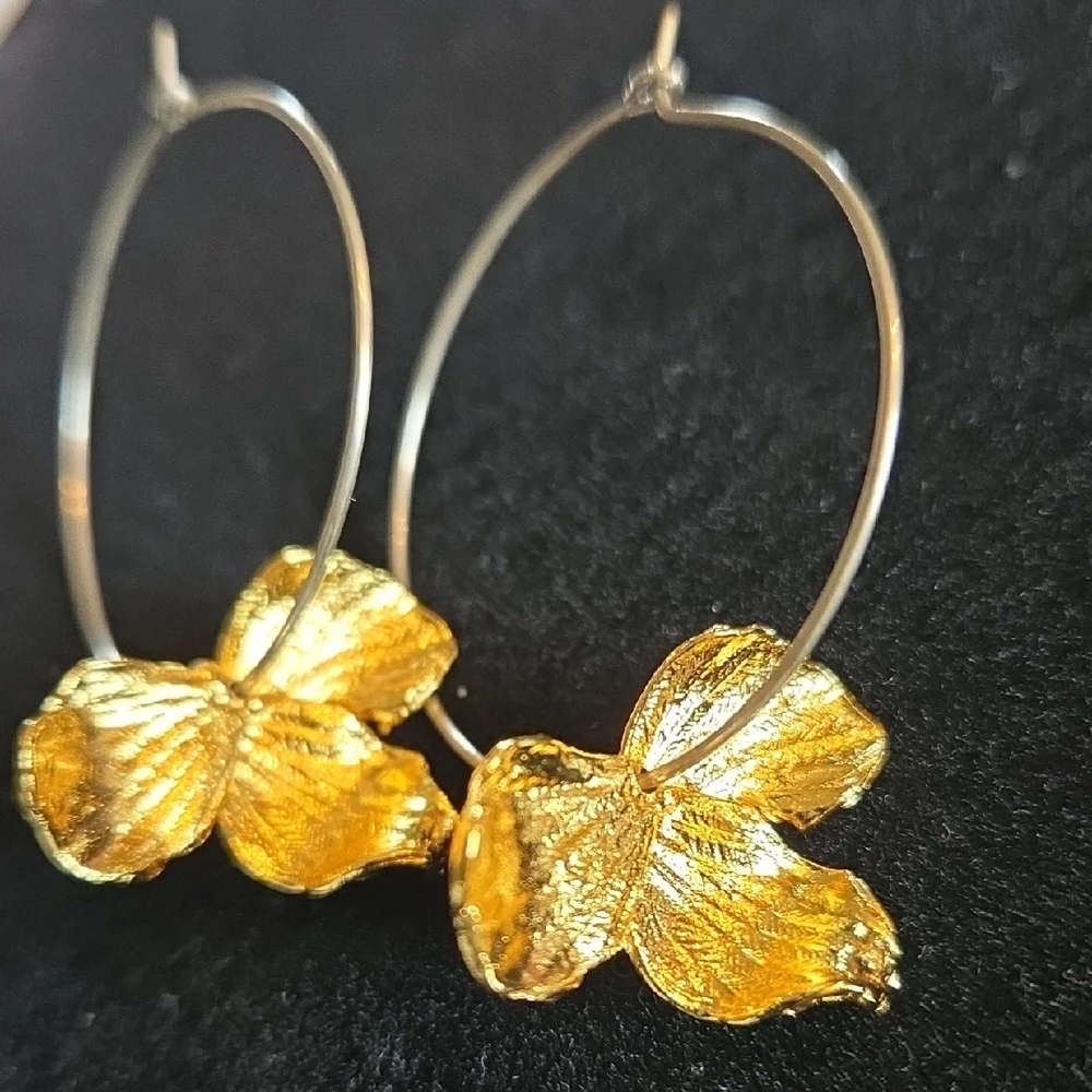 Silver Hoop Earrings - Picture 7 of 7